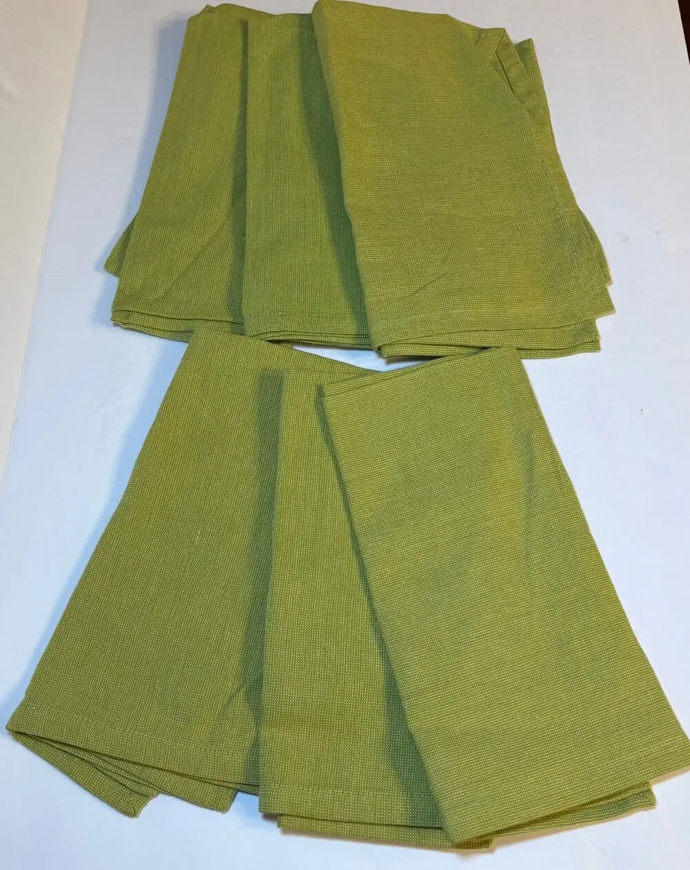 Set 6 Pier 1 Cotton Green Square Napkins